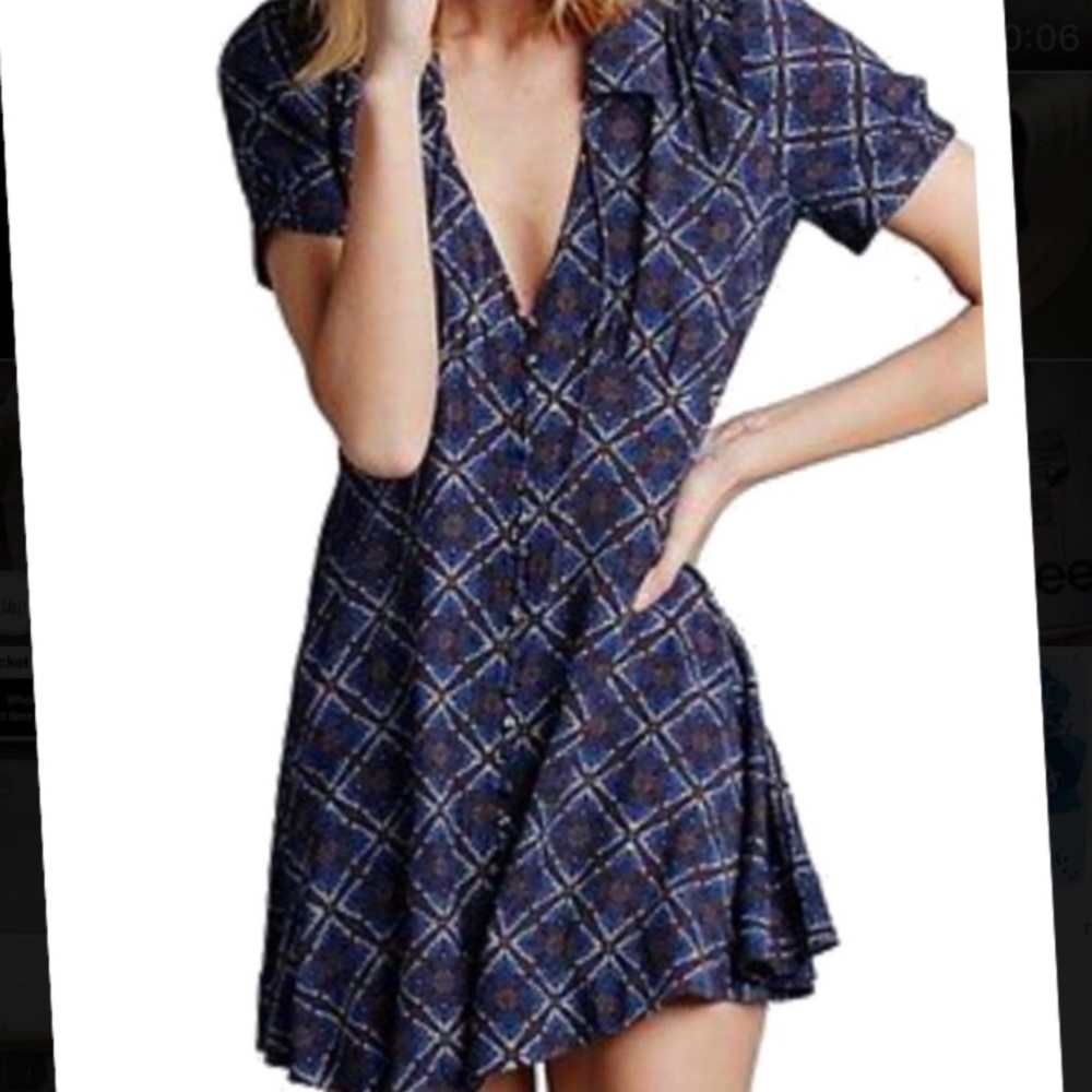 Free people button up shirt dress